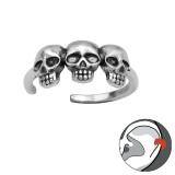 Skull - 925 Sterling Silver Cuff Earrings SD44891