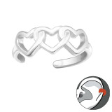 Hearts - 925 Sterling Silver Cuff Earrings SD44984