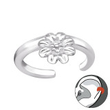 Flower - 925 Sterling Silver Cuff Earrings SD45054
