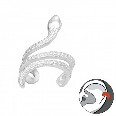 Snake - 925 Sterling Silver Cuff Earrings SD45760