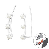 Round - 925 Sterling Silver Cuff Earrings SD45782