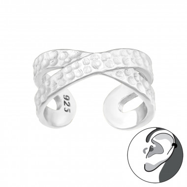 Cross - 925 Sterling Silver Cuff Earrings SD46158