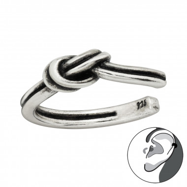 Knot - 925 Sterling Silver Cuff Earrings SD46263