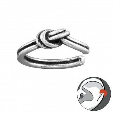 Knot - 925 Sterling Silver Cuff Earrings SD46263