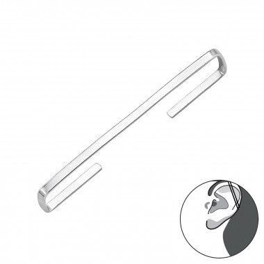 Bar - 925 Sterling Silver Cuff Earrings SD49215