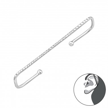 Bar - 925 Sterling Silver Cuff Earrings SD49218
