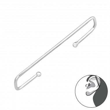 Bar - 925 Sterling Silver Cuff Earrings SD49219