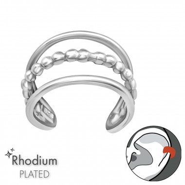 Plain - 925 Sterling Silver Cuff Earrings SD49285
