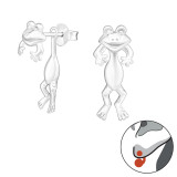 Frog - 925 Sterling Silver Ear Jackets & Double Earrings SD24269