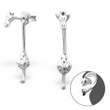 Giraffe - 925 Sterling Silver Ear Jackets & Double Earrings SD24272