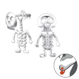 Skeleton - 925 Sterling Silver Ear Jackets & Double Earrings SD24278