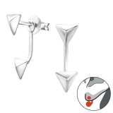Triangle - 925 Sterling Silver Ear Jackets & Double Earrings SD27706