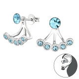 Basic Ear Jackets - 925 Sterling Silver Ear Jackets & Double Earrings SD30212