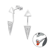 Triangle - 925 Sterling Silver Ear Jackets & Double Earrings SD30788