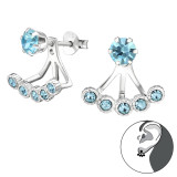 Round - 925 Sterling Silver Ear Jackets & Double Earrings SD30961