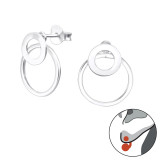 Circle - 925 Sterling Silver Ear Jackets & Double Earrings SD31041