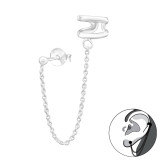 Double Line - 925 Sterling Silver Ear Jackets & Double Earrings SD41605