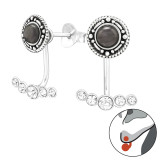 Geometric - 925 Sterling Silver Ear Jackets & Double Earrings SD45154