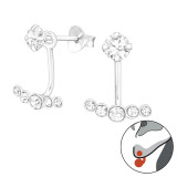 Geometric - 925 Sterling Silver Ear Jackets & Double Earrings SD45159