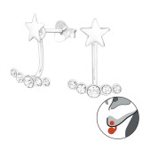 Star - 925 Sterling Silver Ear Jackets & Double Earrings SD45162