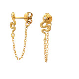 Snake - 925 Sterling Silver Ear Jackets & Double Earrings SD46816