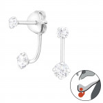 Hanging Round - 925 Sterling Silver Ear Jackets & Connector Earrings (PRS) SD18874 Hanging Round - 925 Sterling Silver Ear Jackets & Connector Earrings (PRS) SD18874