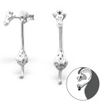 Giraffe - 925 Sterling Silver Ear Jackets & Connector Earrings (PRS) SD24272 Giraffe - 925 Sterling Silver Ear Jackets & Connector Earrings (PRS) SD24272
