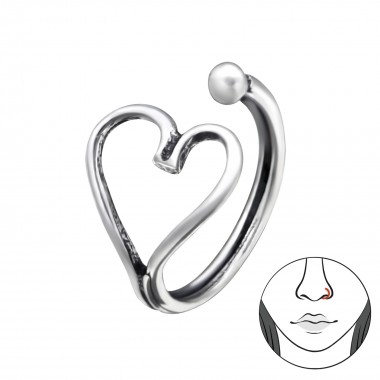Heart - 925 Sterling Silver Nose Studs SD28383
