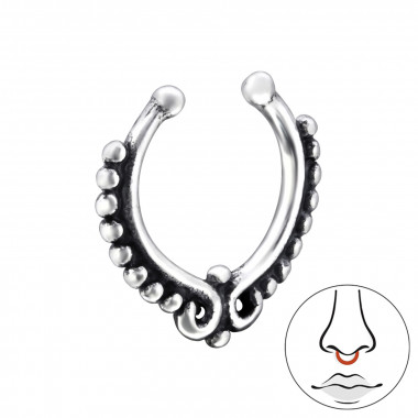 Patterned - 925 Sterling Silver Nose Studs SD28388