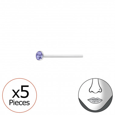 2mm Round  Bend To Fit Nose Studs - 925 Sterling Silver Nose Studs SD34824