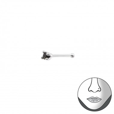 1.5Mm Round Nose Studs With Ball - 925 Sterling Silver Nose Studs SD34827
