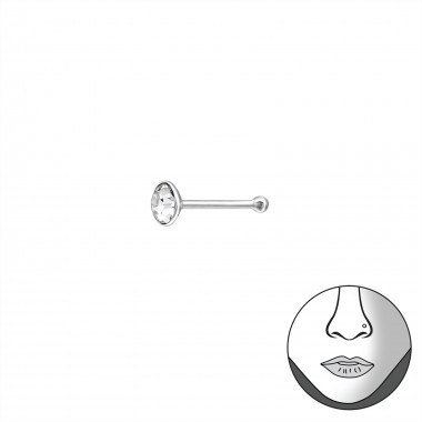 Round - 925 Sterling Silver Nose Studs SD37466