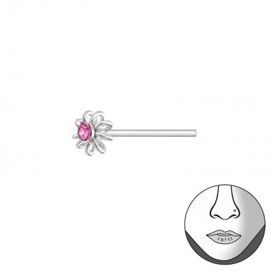 Flower - 925 Sterling Silver Nose Studs SD37468