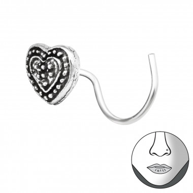 Heart - 925 Sterling Silver Nose Studs SD42487