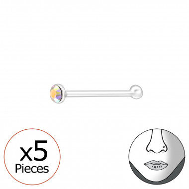 Round 1mm - 925 Sterling Silver Nose Studs SD42882