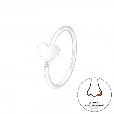 Heart - 925 Sterling Silver Nose Studs SD43009