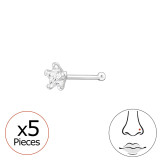 Star - 925 Sterling Silver Nose Studs SD48032