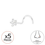 Star - 925 Sterling Silver Nose Studs SD48033