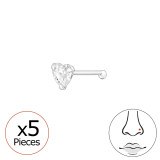 Heart - 925 Sterling Silver Nose Studs SD48034