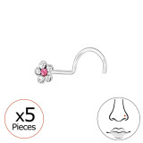 Flower - 925 Sterling Silver Nose Studs SD48042