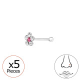 Flower - 925 Sterling Silver Nose Studs SD48043
