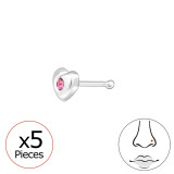 Heart - 925 Sterling Silver Nose Studs SD48054