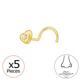 Heart - 925 Sterling Silver Nose Studs SD48057