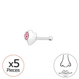 Heart - 925 Sterling Silver Nose Studs SD48058