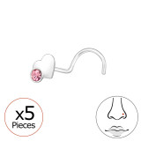 Heart - 925 Sterling Silver Nose Studs SD48059