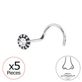 Round Disc - 925 Sterling Silver Nose Studs SD48063
