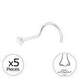 Star - 925 Sterling Silver Nose Studs SD48073