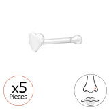 Heart - 925 Sterling Silver Nose Studs SD48074
