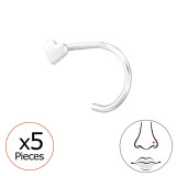 Heart - 925 Sterling Silver Nose Studs SD48075