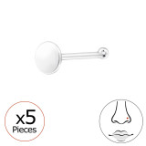 Round Disc - 925 Sterling Silver Nose Studs SD48076